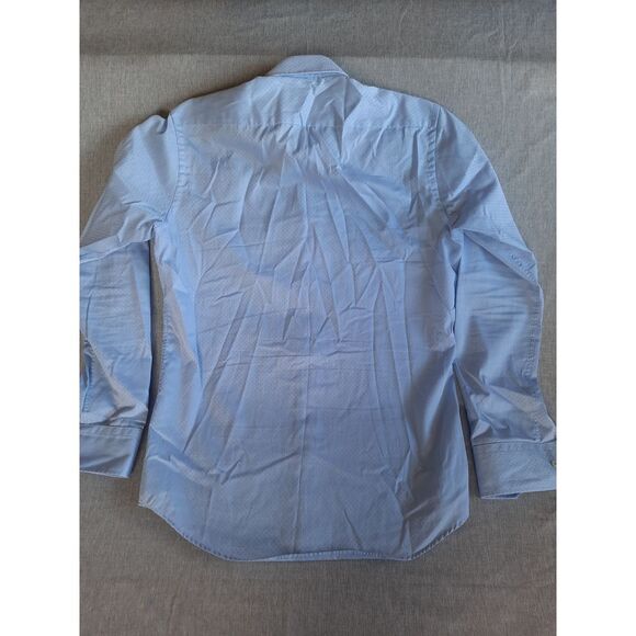 Boss Men's Small Finest Swiss Fabric Light Blue Longsleeve Button's Shirt - Picture 7 of 8